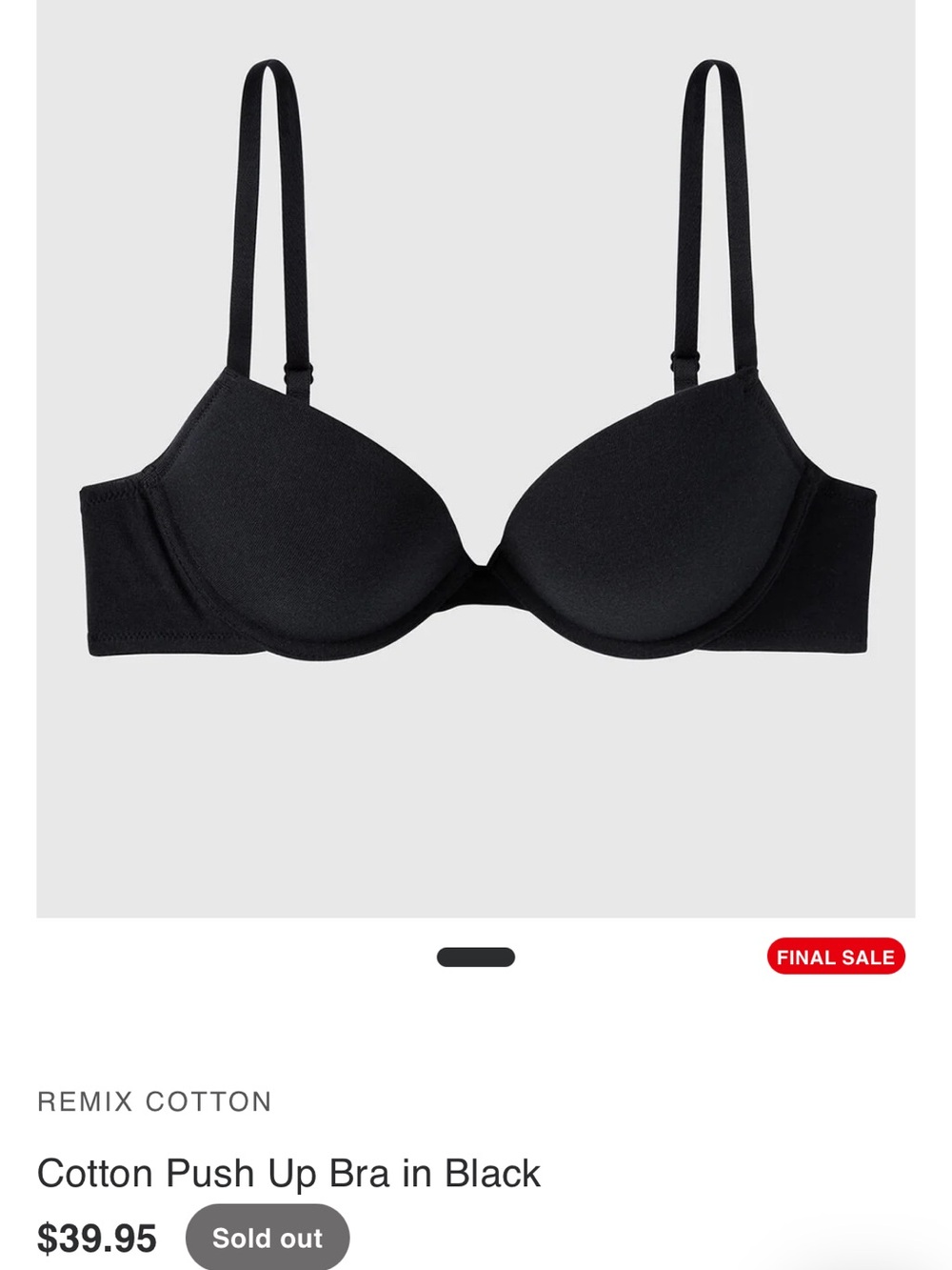 La SENZA Black Push-Up Bra